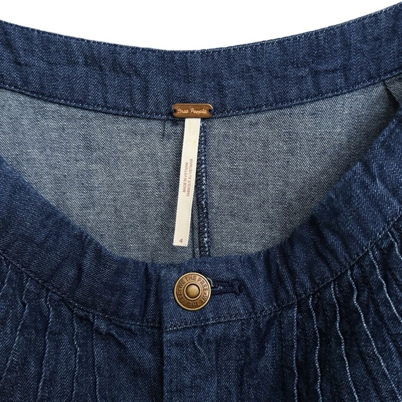 Free People Pleated Denim Maxi Skirt - Picture 5 of 7